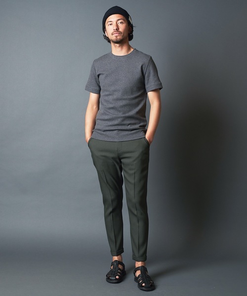 Magine(マージン)の「CTN RIVERSIBLE KNIT C/N S/S:コットンリバーシブルニットクルーネック(Tシャツ/カットソー・メンズ・ホワイト/チャコールグレー/ブラック/オリーブ・44/46/48)」の20枚目の写真