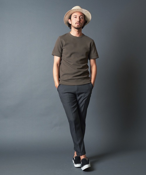 Magine(マージン)の「CTN RIVERSIBLE KNIT C/N S/S:コットンリバーシブルニットクルーネック(Tシャツ/カットソー・メンズ・ホワイト/チャコールグレー/ブラック/オリーブ・44/46/48)」の10枚目の写真
