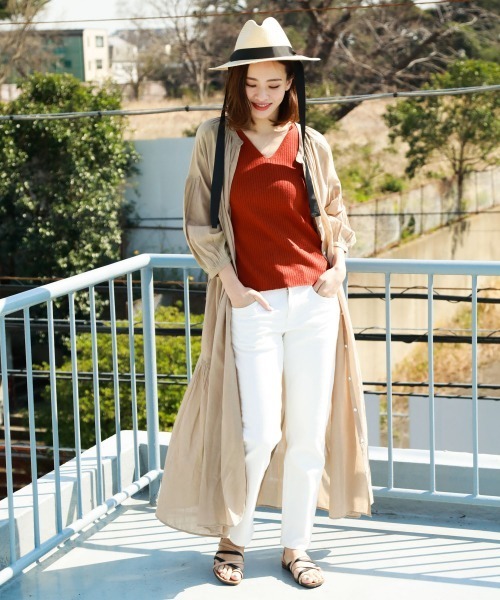 BAYFLOW（ベイフロー）の「ボイルハオリワンピース（ワンピース・レディース・ベージュ/ブラウン/レッド・FREE）」の10枚目の写真