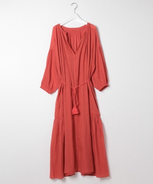 BAYFLOW（ベイフロー）の「ボイルハオリワンピース（ワンピース・レディース・ベージュ/ブラウン/レッド・FREE）」の15枚目の写真