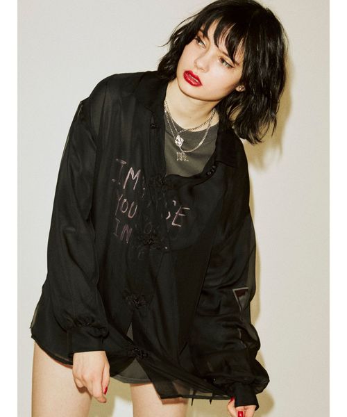 jouetie（ジュエティ）の「グランジロンT（Tシャツ/カットソー・レディース・ブラック/アイボリー/ピンク・MEDIUM）」の2枚目の写真