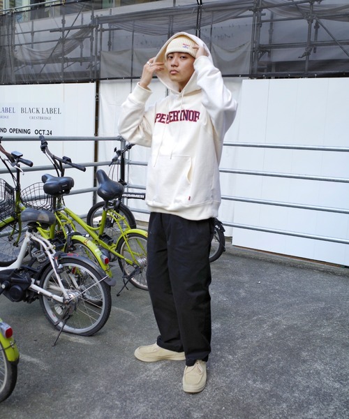 WHO'S WHO gallery（フーズフーギャラリー）の「【KOOKY'N/クーキー】カレッジ刺繍フーディー（パーカー・メンズ・ホワイト/ブラック/グリーン/ネイビー・FREE）」の17枚目の写真