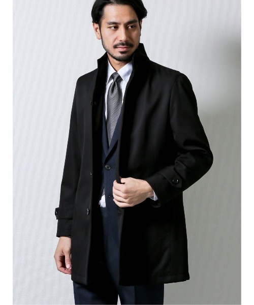 タカキューメンズ Taka Q Men 撥水 Taka Q タカキュー のファッション セール カルゼ組織イタリアンカラーコート ステンカラーコート