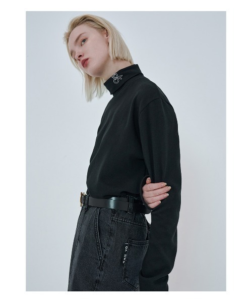 OY（オーワイ）の「『OY/オーワイ』WEAVE LOGO POLA T/ウェーブロゴ ポーラロングTシャツ（Tシャツ/カットソー・メンズ・ホワイト/ブラック・FREE）」の10枚目の写真