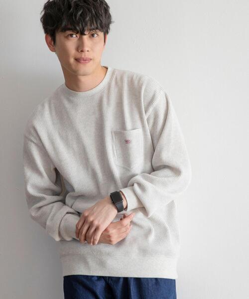 SMITH'S（スミス）の「SMITH’S(スミス)別注ワッフルクルーネック#（Tシャツ/カットソー・メンズ・ナチュラル/ベージュ/ダークグレー・LARGE/SMALL/MEDIUM/X-LARGE）」の3枚目の写真