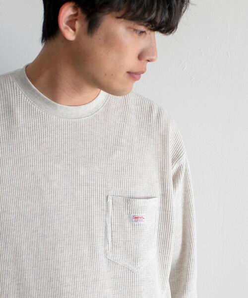 SMITH'S（スミス）の「SMITH’S(スミス)別注ワッフルクルーネック#（Tシャツ/カットソー・メンズ・ナチュラル/ベージュ/ダークグレー・LARGE/SMALL/MEDIUM/X-LARGE）」の21枚目の写真