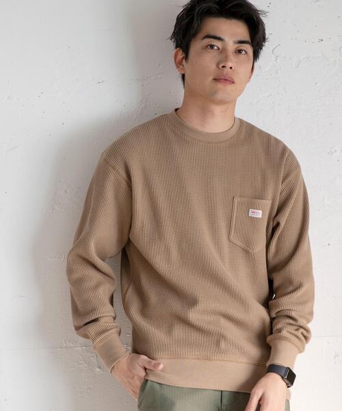 SMITH'S（スミス）の「SMITH’S(スミス)別注ワッフルクルーネック#（Tシャツ/カットソー・メンズ・ナチュラル/ベージュ/ダークグレー・LARGE/SMALL/MEDIUM/X-LARGE）」の15枚目の写真