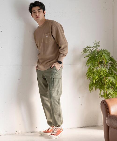 SMITH'S（スミス）の「SMITH’S(スミス)別注ワッフルクルーネック#（Tシャツ/カットソー・メンズ・ナチュラル/ベージュ/ダークグレー・LARGE/SMALL/MEDIUM/X-LARGE）」の16枚目の写真