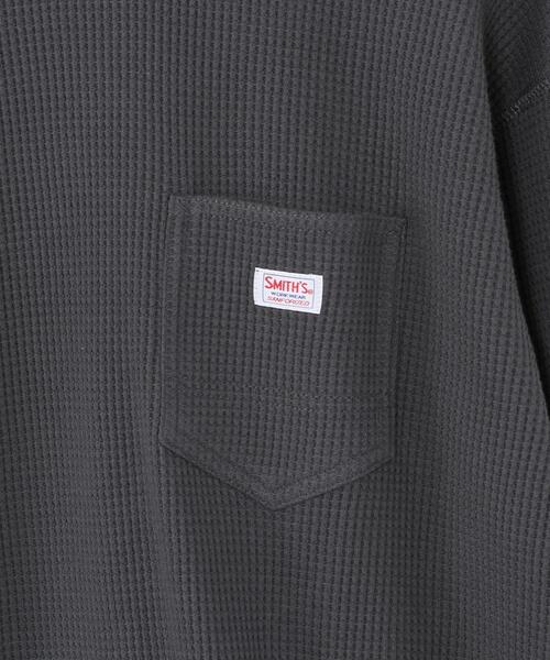 SMITH'S（スミス）の「SMITH’S(スミス)別注ワッフルクルーネック#（Tシャツ/カットソー・メンズ・ナチュラル/ベージュ/ダークグレー・LARGE/SMALL/MEDIUM/X-LARGE）」の19枚目の写真