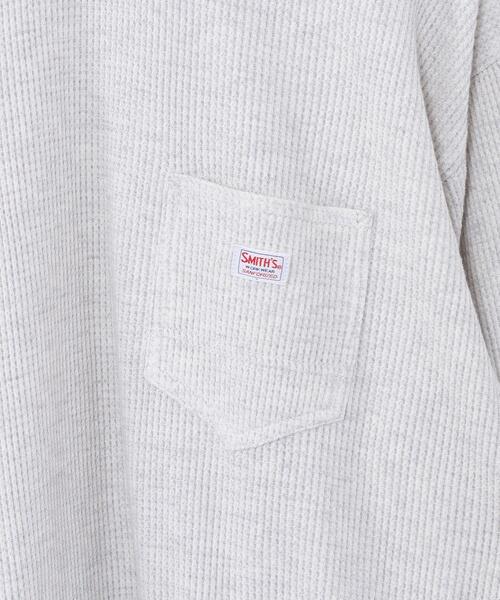 SMITH'S（スミス）の「SMITH’S(スミス)別注ワッフルクルーネック#（Tシャツ/カットソー・メンズ・ナチュラル/ベージュ/ダークグレー・LARGE/SMALL/MEDIUM/X-LARGE）」の9枚目の写真