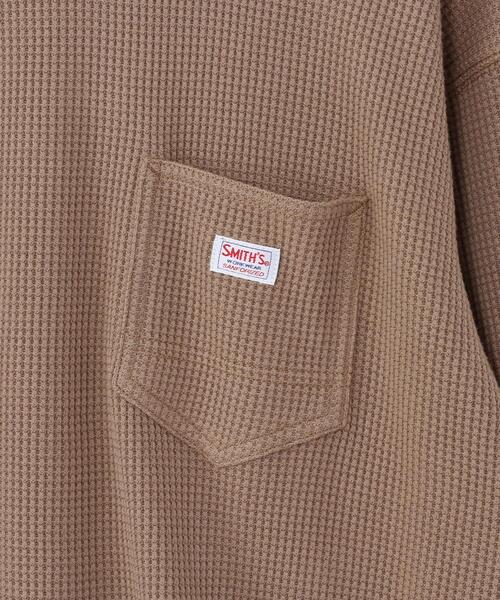 SMITH'S（スミス）の「SMITH’S(スミス)別注ワッフルクルーネック#（Tシャツ/カットソー・メンズ・ナチュラル/ベージュ/ダークグレー・LARGE/SMALL/MEDIUM/X-LARGE）」の11枚目の写真