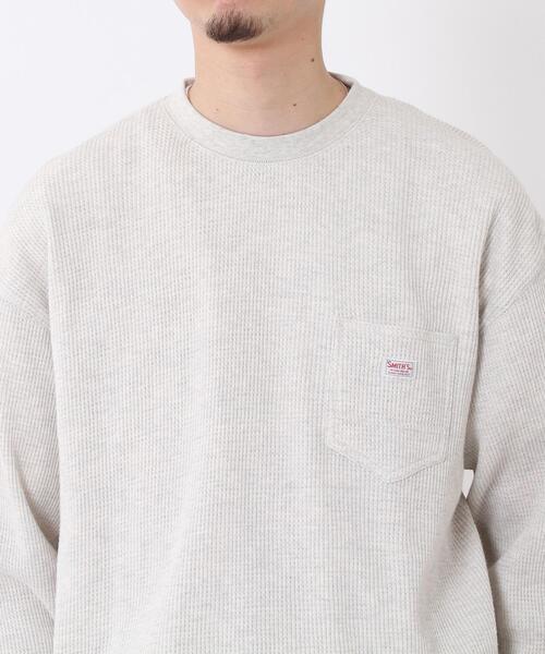 SMITH'S（スミス）の「SMITH’S(スミス)別注ワッフルクルーネック#（Tシャツ/カットソー・メンズ・ナチュラル/ベージュ/ダークグレー・LARGE/SMALL/MEDIUM/X-LARGE）」の5枚目の写真