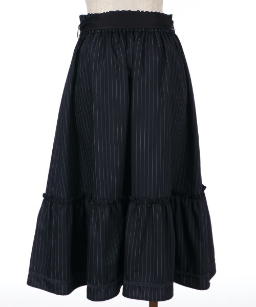 刺繍入りフレアスカート 黒紫青 刺繍入りフレアスカート 黒紫青