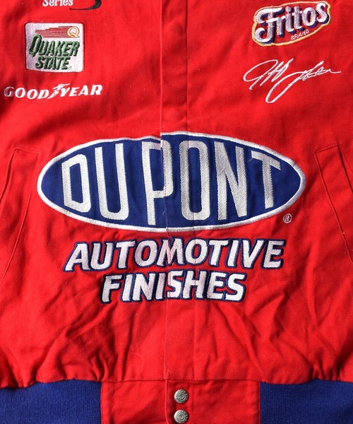 JEFF HAMILTON ジェフハミルトン コットン レーシングジャケット 黒×白×グレー (XL) 中古 古着 1円スタート 最落なし E1771 JEFF HAMILTON ⁄ JH DESIGN (ジェフハミルトン) 90s ×Disney ミッキー