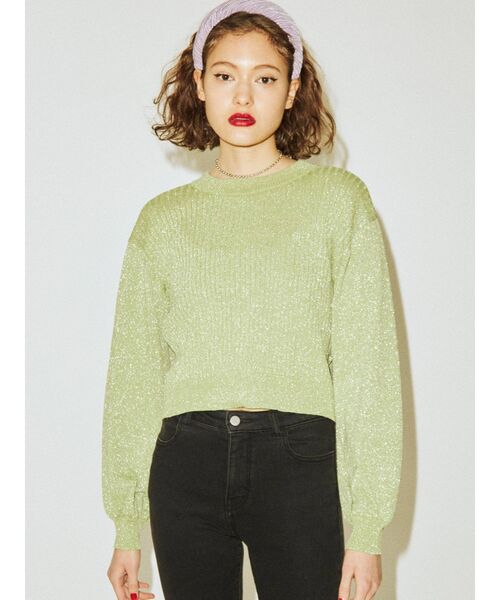 jouetie（ジュエティ）の「ラメ2WAYカーディガン（カーディガン/ボレロ・レディース・グリーン/ラベンダー/ブラック/ライトブルー・MEDIUM）」の14枚目の写真