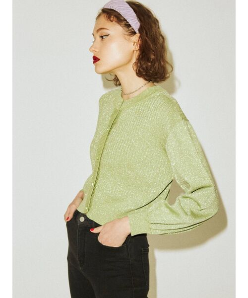 jouetie（ジュエティ）の「ラメ2WAYカーディガン（カーディガン/ボレロ・レディース・グリーン/ラベンダー/ブラック/ライトブルー・MEDIUM）」の10枚目の写真