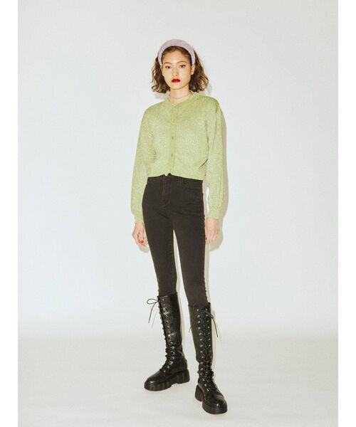 jouetie（ジュエティ）の「ラメ2WAYカーディガン（カーディガン/ボレロ・レディース・グリーン/ラベンダー/ブラック/ライトブルー・MEDIUM）」の12枚目の写真