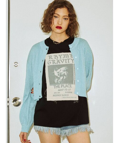 jouetie（ジュエティ）の「ラメ2WAYカーディガン（カーディガン/ボレロ・レディース・グリーン/ラベンダー/ブラック/ライトブルー・MEDIUM）」の9枚目の写真