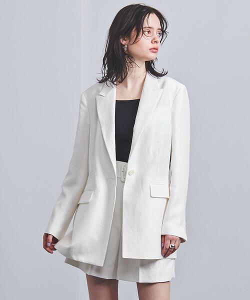 UNITED ARROWS（ユナイテッドアローズ）の「RPSP/UGCM 1ボタン テーラードジャケット（テーラードジャケット・レディース・ホワイト/ネイビー・38/36）」の2枚目の写真