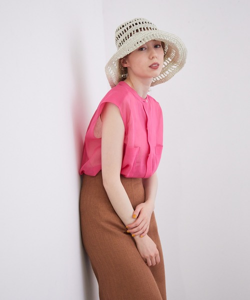 La Maison de Lyllis(メゾンドリリス)の「【La Maison de Lyllis】TULIP MESH HAT(ハット・レディース・オフホワイト/レンガ・FREE)」の13枚目の写真