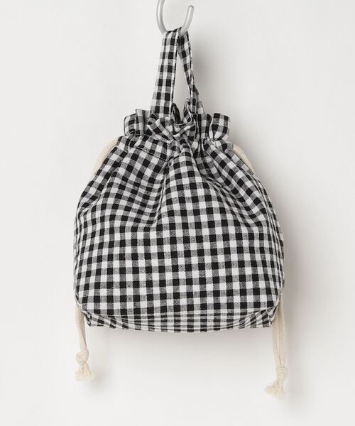 COMMON WARE（コモンウェアー）の「EC: RECIPE LUNCH SACK　保冷保温ランチ巾着袋（お弁当箱・レディース・ホワイト/ブルー/ブラック×ホワイト/ブラック/ピンク/ベージュ/グリーン/ライトベージュ/グレー/ライトグレー・FREE）」の11枚目の写真