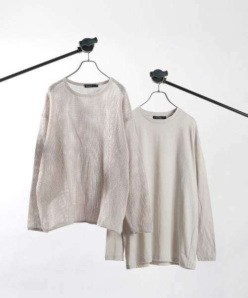 RAGEBLUE（レイジブルー）の「＜メッシュT＆ロンTセット＞メッシュアンサンブルロンT/931835（Tシャツ/カットソー・メンズ・グリーン系その他/その他19/ベージュ系その他2・MEDIUM/LARGE）」の2枚目の写真