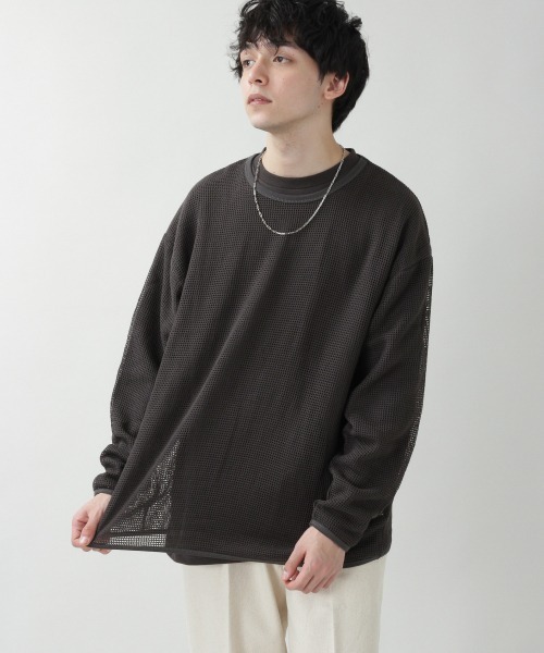 RAGEBLUE（レイジブルー）の「＜メッシュT＆ロンTセット＞メッシュアンサンブルロンT/931835（Tシャツ/カットソー・メンズ・グリーン系その他/その他19/ベージュ系その他2・MEDIUM/LARGE）」の12枚目の写真