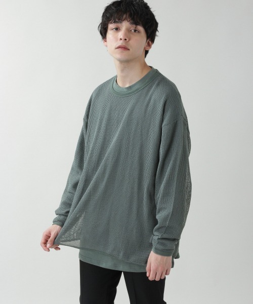 RAGEBLUE（レイジブルー）の「＜メッシュT＆ロンTセット＞メッシュアンサンブルロンT/931835（Tシャツ/カットソー・メンズ・グリーン系その他/その他19/ベージュ系その他2・MEDIUM/LARGE）」の8枚目の写真