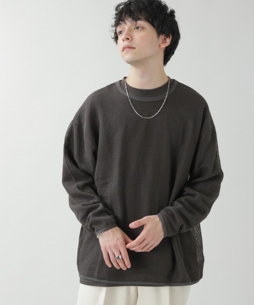 RAGEBLUE（レイジブルー）の「＜メッシュT＆ロンTセット＞メッシュアンサンブルロンT/931835（Tシャツ/カットソー・メンズ・グリーン系その他/その他19/ベージュ系その他2・MEDIUM/LARGE）」の21枚目の写真