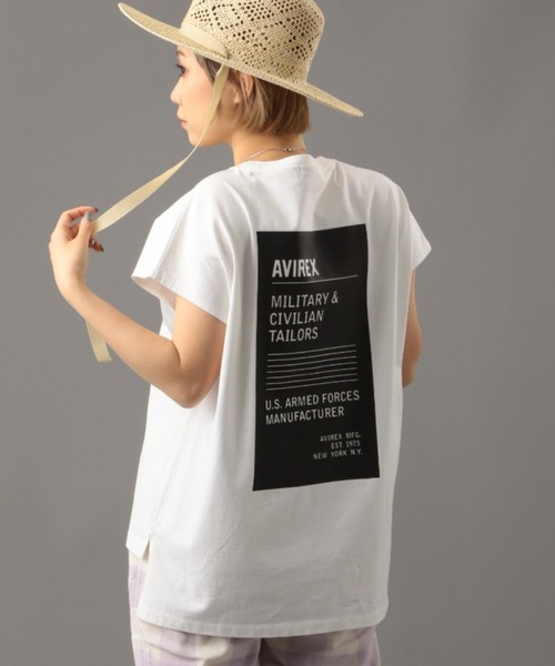 AVIREX（アヴィレックス）の「スリーブレス バックプリントティーシャツ/ SLEEVELESS BACK PRINT T-SHIRT（Tシャツ/カットソー・レディース・ホワイト/ミント・FREE）」の2枚目の写真