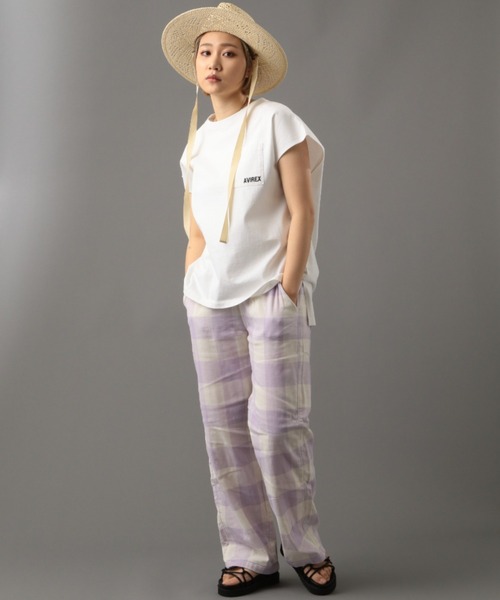 AVIREX（アヴィレックス）の「スリーブレス バックプリントティーシャツ/ SLEEVELESS BACK PRINT T-SHIRT（Tシャツ/カットソー・レディース・ホワイト/ミント・FREE）」の4枚目の写真