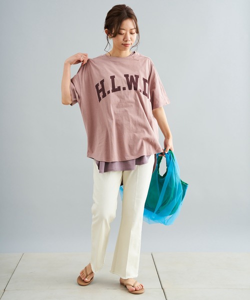 DouDou（ドゥドゥ）の「HLWD T（Tシャツ/カットソー・レディース・ホワイト/チャコールグレー/ピンク・FREE）」の13枚目の写真