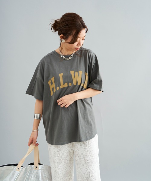 DouDou（ドゥドゥ）の「HLWD T（Tシャツ/カットソー・レディース・ホワイト/チャコールグレー/ピンク・FREE）」の17枚目の写真