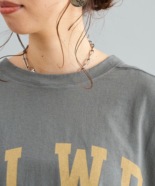 DouDou（ドゥドゥ）の「HLWD T（Tシャツ/カットソー・レディース・ホワイト/チャコールグレー/ピンク・FREE）」の21枚目の写真