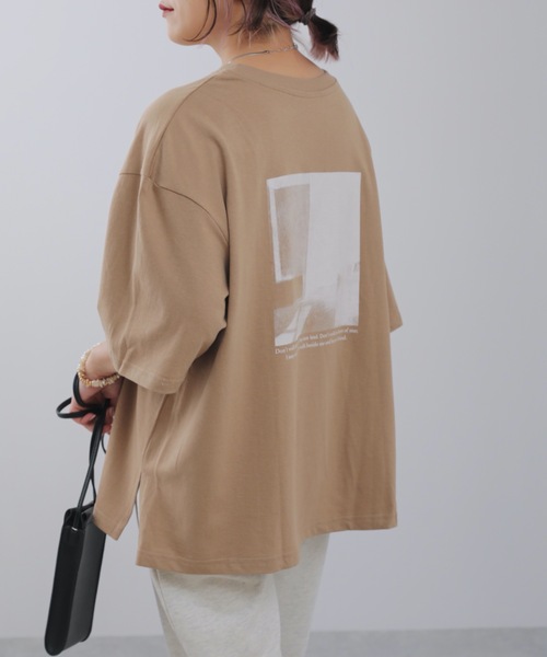 ap retro（アプレトロ）の「ミニ裏毛バックプリントTEE【ZOZO限定アイテム】（Tシャツ/カットソー・レディース・ライトブルー/ブラック/ベージュ/カーキ/アイボリー/ブルーグリーン/ライトベージュ/チャコール・FREE）」の5枚目の写真