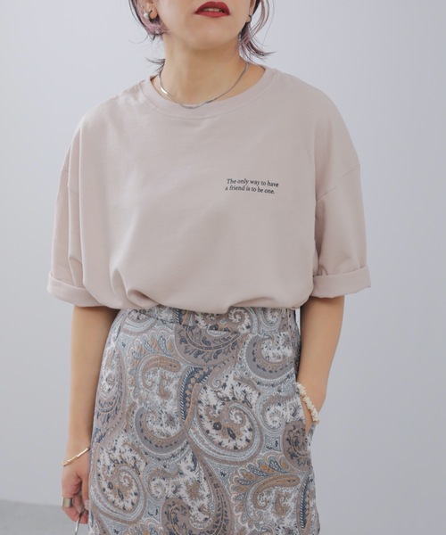 ap retro（アプレトロ）の「ミニ裏毛バックプリントTEE【ZOZO限定アイテム】（Tシャツ/カットソー・レディース・ライトブルー/ブラック/ベージュ/カーキ/アイボリー/ブルーグリーン/ライトベージュ/チャコール・FREE）」の6枚目の写真