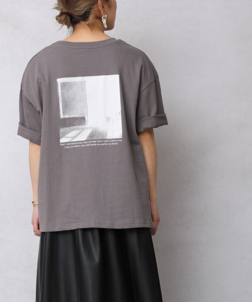 ap retro（アプレトロ）の「ミニ裏毛バックプリントTEE【ZOZO限定アイテム】（Tシャツ/カットソー・レディース・ライトブルー/ブラック/ベージュ/カーキ/アイボリー/ブルーグリーン/ライトベージュ/チャコール・FREE）」の4枚目の写真