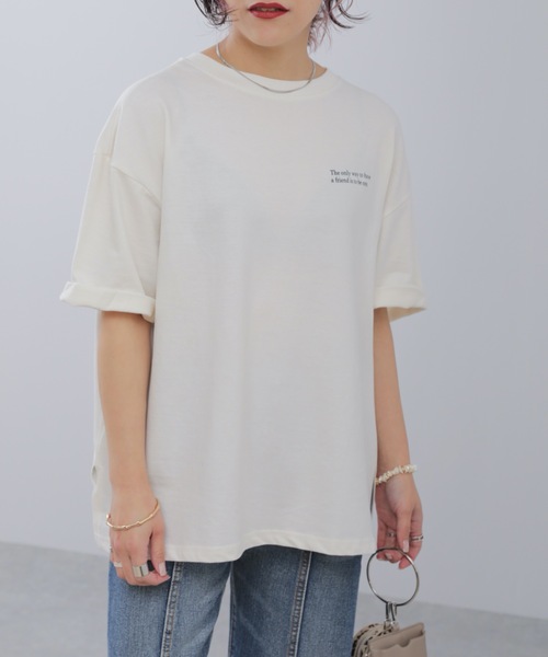 ap retro（アプレトロ）の「ミニ裏毛バックプリントTEE【ZOZO限定アイテム】（Tシャツ/カットソー・レディース・ライトブルー/ブラック/ベージュ/カーキ/アイボリー/ブルーグリーン/ライトベージュ/チャコール・FREE）」の2枚目の写真