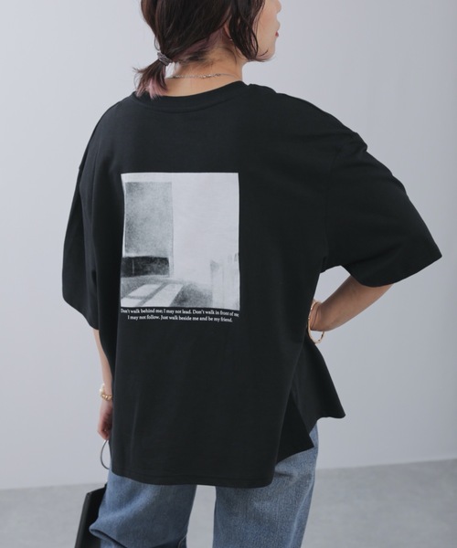 ap retro（アプレトロ）の「ミニ裏毛バックプリントTEE【ZOZO限定アイテム】（Tシャツ/カットソー・レディース・ライトブルー/ブラック/ベージュ/カーキ/アイボリー/ブルーグリーン/ライトベージュ/チャコール・FREE）」の3枚目の写真