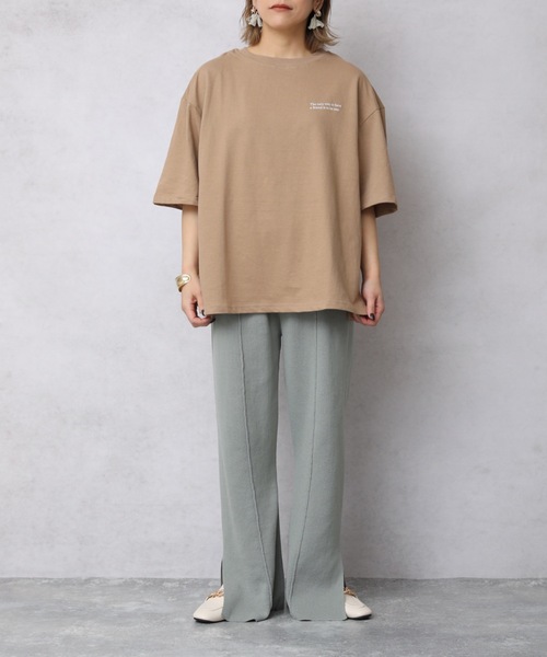 ap retro（アプレトロ）の「ミニ裏毛バックプリントTEE【ZOZO限定アイテム】（Tシャツ/カットソー・レディース・ライトブルー/ブラック/ベージュ/カーキ/アイボリー/ブルーグリーン/ライトベージュ/チャコール・FREE）」の14枚目の写真