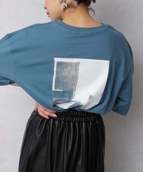 ap retro（アプレトロ）の「ミニ裏毛バックプリントTEE【ZOZO限定アイテム】（Tシャツ/カットソー・レディース・ライトブルー/ブラック/ベージュ/カーキ/アイボリー/ブルーグリーン/ライトベージュ/チャコール・FREE）」の20枚目の写真