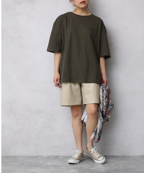 ap retro（アプレトロ）の「ミニ裏毛バックプリントTEE【ZOZO限定アイテム】（Tシャツ/カットソー・レディース・ライトブルー/ブラック/ベージュ/カーキ/アイボリー/ブルーグリーン/ライトベージュ/チャコール・FREE）」の17枚目の写真