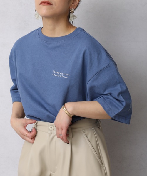 ap retro（アプレトロ）の「ミニ裏毛バックプリントTEE【ZOZO限定アイテム】（Tシャツ/カットソー・レディース・ライトブルー/ブラック/ベージュ/カーキ/アイボリー/ブルーグリーン/ライトベージュ/チャコール・FREE）」の18枚目の写真