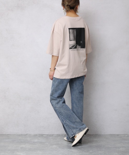 ap retro（アプレトロ）の「ミニ裏毛バックプリントTEE【ZOZO限定アイテム】（Tシャツ/カットソー・レディース・ライトブルー/ブラック/ベージュ/カーキ/アイボリー/ブルーグリーン/ライトベージュ/チャコール・FREE）」の16枚目の写真