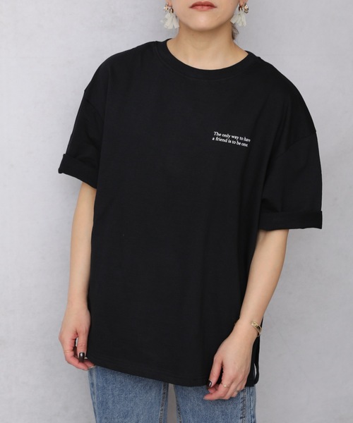 ap retro（アプレトロ）の「ミニ裏毛バックプリントTEE【ZOZO限定アイテム】（Tシャツ/カットソー・レディース・ライトブルー/ブラック/ベージュ/カーキ/アイボリー/ブルーグリーン/ライトベージュ/チャコール・FREE）」の10枚目の写真