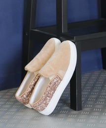 ハラコ調素材のスリッポンスニーカー