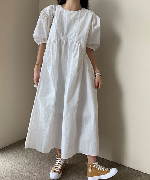 a lot of love（ア ロット オブ ラブ）の「ビッグランタンスリーブ　ティアードフレア　ワンピース（ワンピース・レディース・グレー/ホワイト/ブラック・XL/L/M/S）」の21枚目の写真