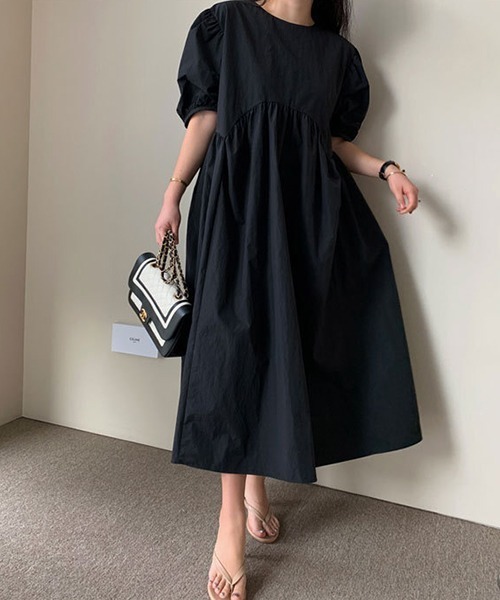 a lot of love（ア ロット オブ ラブ）の「ビッグランタンスリーブ　ティアードフレア　ワンピース（ワンピース・レディース・グレー/ホワイト/ブラック・XL/L/M/S）」の10枚目の写真