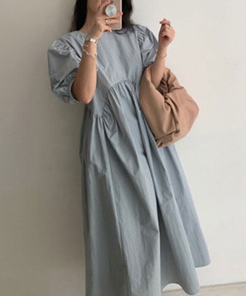 a lot of love（ア ロット オブ ラブ）の「ビッグランタンスリーブ　ティアードフレア　ワンピース（ワンピース・レディース・グレー/ホワイト/ブラック・XL/L/M/S）」の18枚目の写真