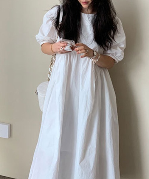 a lot of love（ア ロット オブ ラブ）の「ビッグランタンスリーブ　ティアードフレア　ワンピース（ワンピース・レディース・グレー/ホワイト/ブラック・XL/L/M/S）」の13枚目の写真